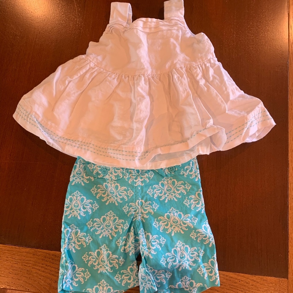 Janie and Jack white and light blue summer outfit